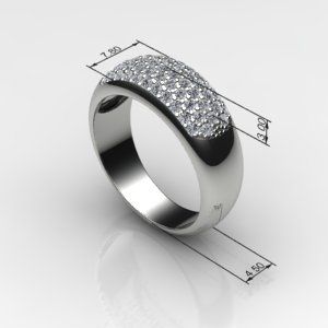 Anello a pavè bombato con diamanti bianchi ct.0,57 Anello a pavè bombato con diamanti bianchi ct.0,57